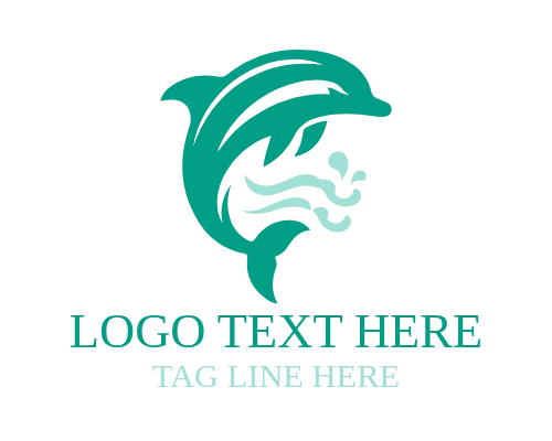 Clean Outline Dolphin Logo