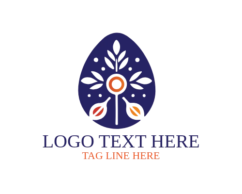 Clean Outline Easter Egg Logo for Craft Use