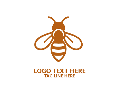Clean Outline Honey Bee Logo