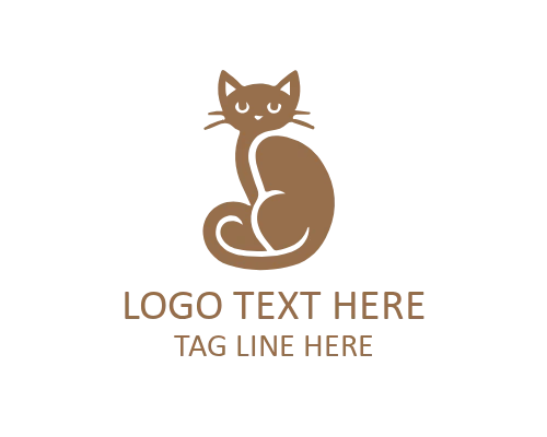 Clean Outline Linear Cat Logo for Pet Branding