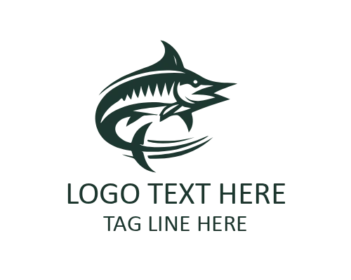 Clean Outline Marlin Fish Logo for Professional Marine Branding