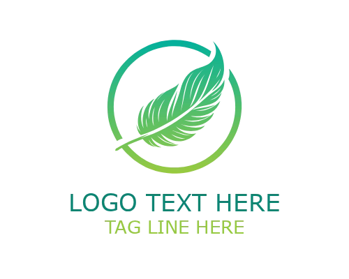 Clean Outline Minimalist Feather Logo for Modern Branding