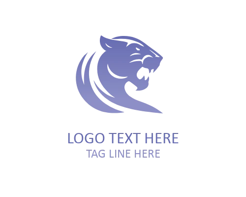Clean Outline Panther Head Logo