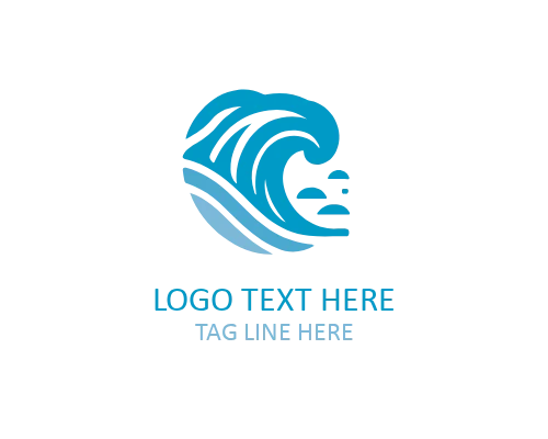 Clean Outline Waves Logo for Marine Branding