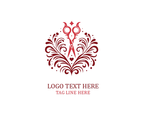 Clean Scissor Floral Logo