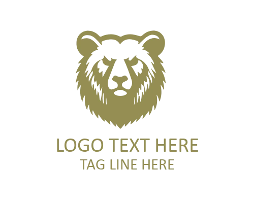 Clean Wild bear Head Logo for Minimal Branding