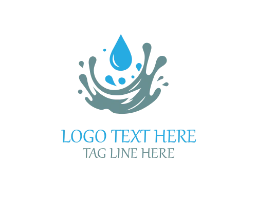 Clear Liquid Splash Logo for Pure Water Brands