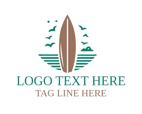 Coastal Surfing Logo for Beach and Ocean Lifestyle Branding