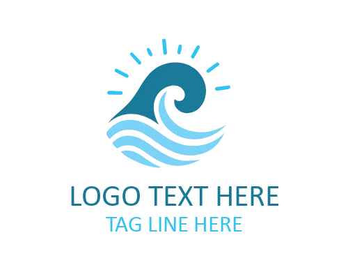 Coastal Wave Badge Logo