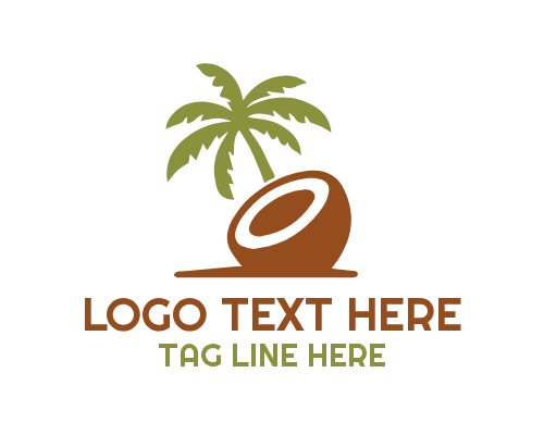 Coconut Beach Tropical Logo