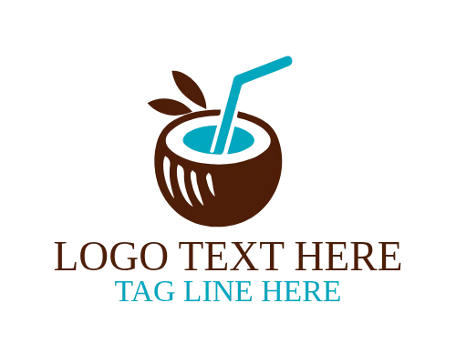 Coconut Drink Tropical Beverage Logo