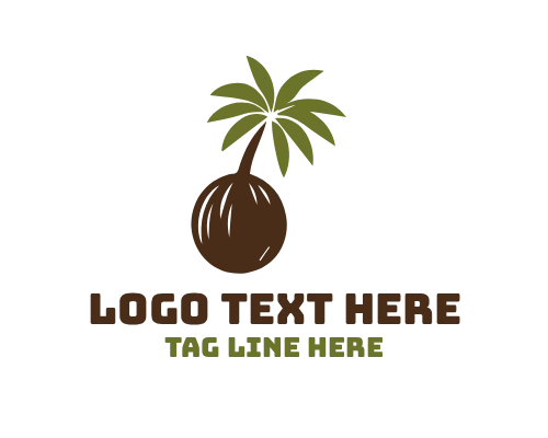 Coconut Food Ingredient Logo