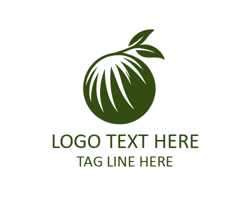 Coconut Shell Tropical Fruit Logo