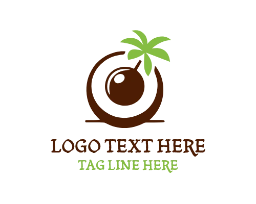 Coconut Smoothie Tropical Drink Logo