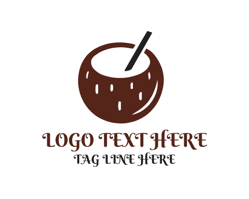 Coconut Summer Tropical Fruit Logo