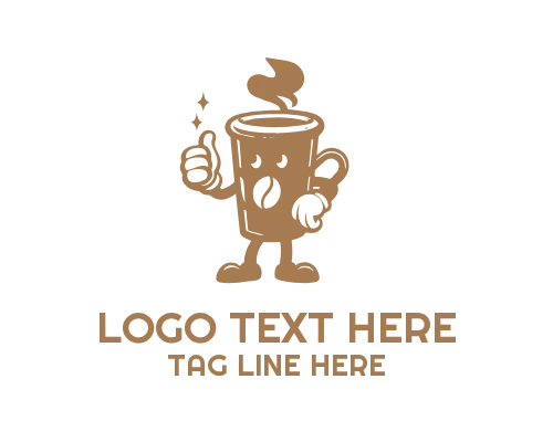 Coffee Bean Mascot Logo for Roastery Branding
