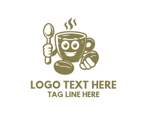 Coffee Mascot Logo for Cafe Branding