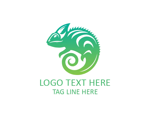 Color Shift Chameleon Flat Logo for Creative Brands