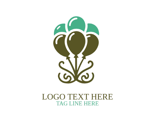 Colorful Balloons Party Logo