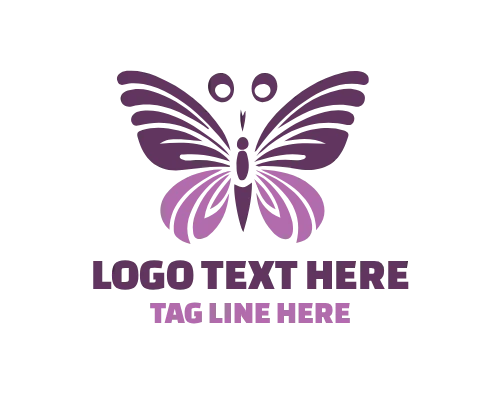 Colorful Butterfly Wings Nature Logo