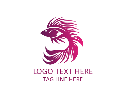 Colorful Tropical Fish Flat Logo for Creative Brands