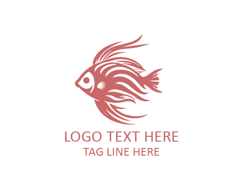 Colorful Wave Tropical Fish Flat Logo
