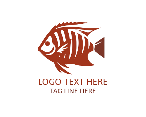 Community Tropical Fish Flat Logo for Social Brands