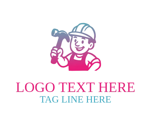 Construction Badge Mascot Logo