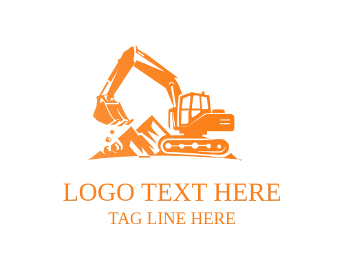 Construction Excavator Badge Logo