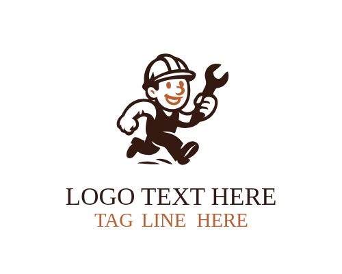 Construction Gear Mascot Logo