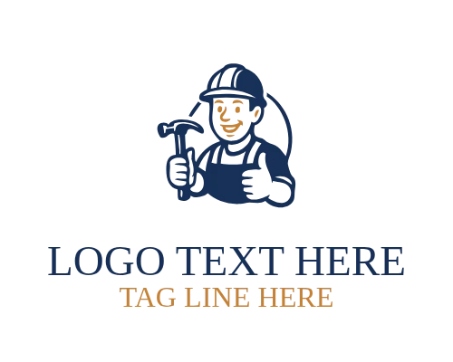 Construction Mascot design Logo