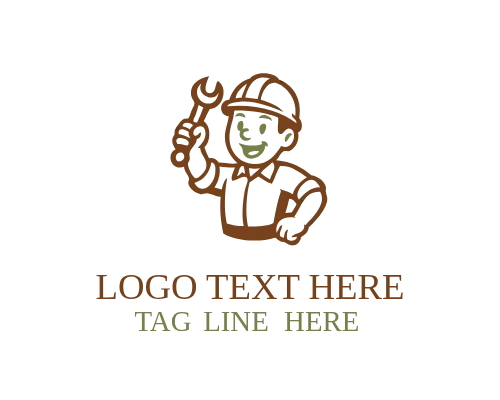 Construction Mascot Emblem Logo