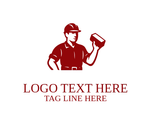 Construction Worker Mascot Logo