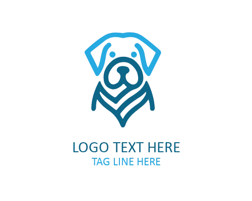 Continuous Line Dog Logo