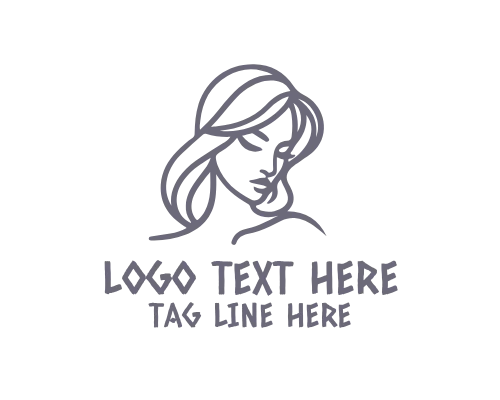 Cosmetic Lady Outline Icon Logo