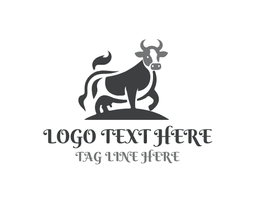 Cow Dairy Animal Logo