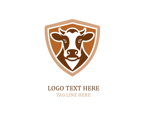 Cow Farm Badge Logo