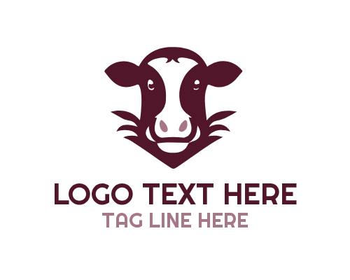 Cow Farm Illustration Logo
