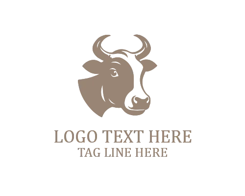 Cow Head Logo for Dairy Farm and Agriculture Branding