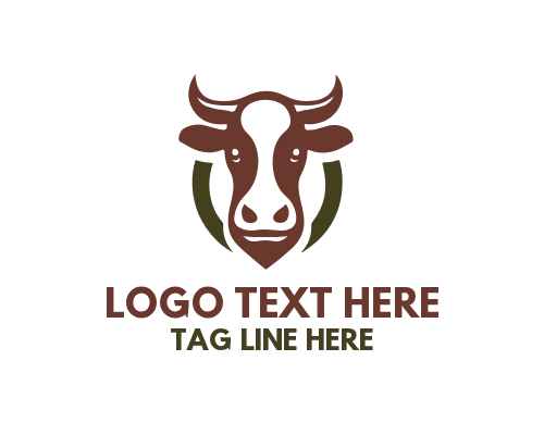 Cow Livestock Design Logo