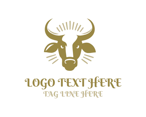 Cow Logo for Minimal Farm Branding