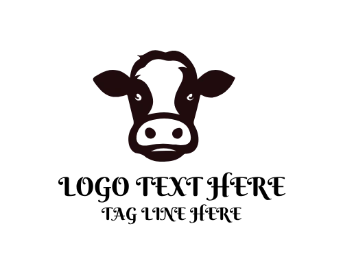 Cow Nature Logo for Organic Agriculture and Farm Branding