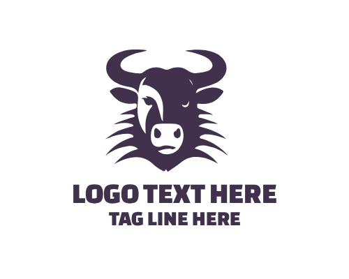 Cow Silhouette Logo for Agriculture and Farm Branding