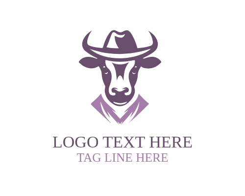 Cowboy Farmer Circular Badge Logo