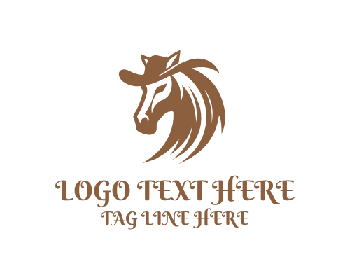 Cowboy Horse Country Emblem Logo