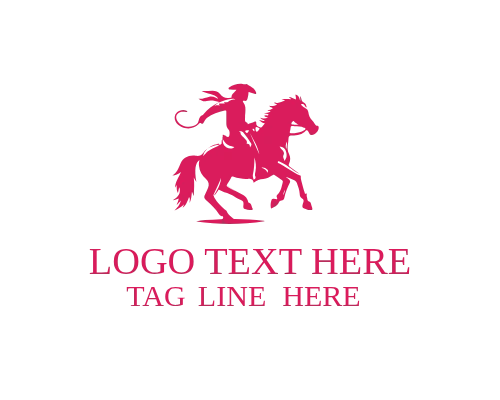 Cowboy Horse Country Emblem Logo
