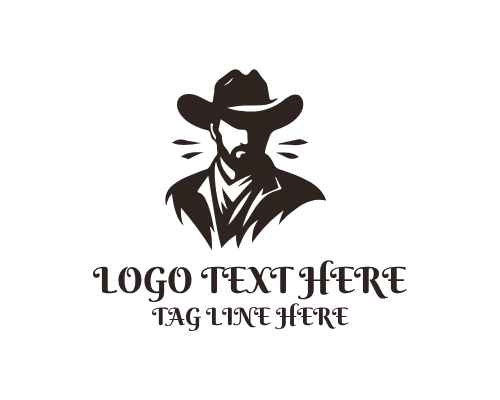 Cowboy Horse Line Art Logo