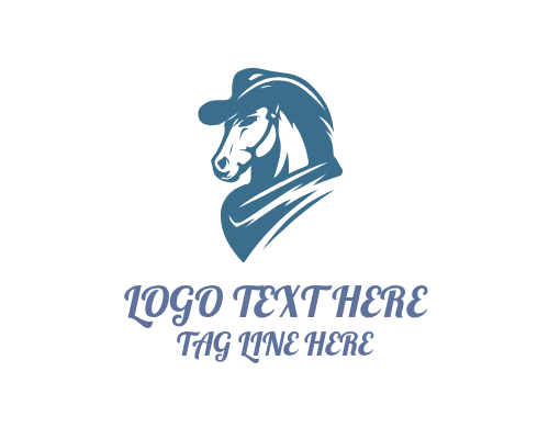 Cowboy Horse Minimal Symbol Logo