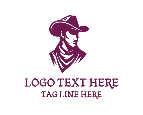 Cowboy Horse Ranch Badge Logo