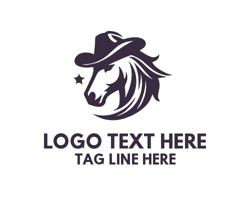 Cowboy Horse Sunset West Logo
